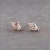 .50tcw Lozenge Diamond Studs, 14k Rose Gold Earrings