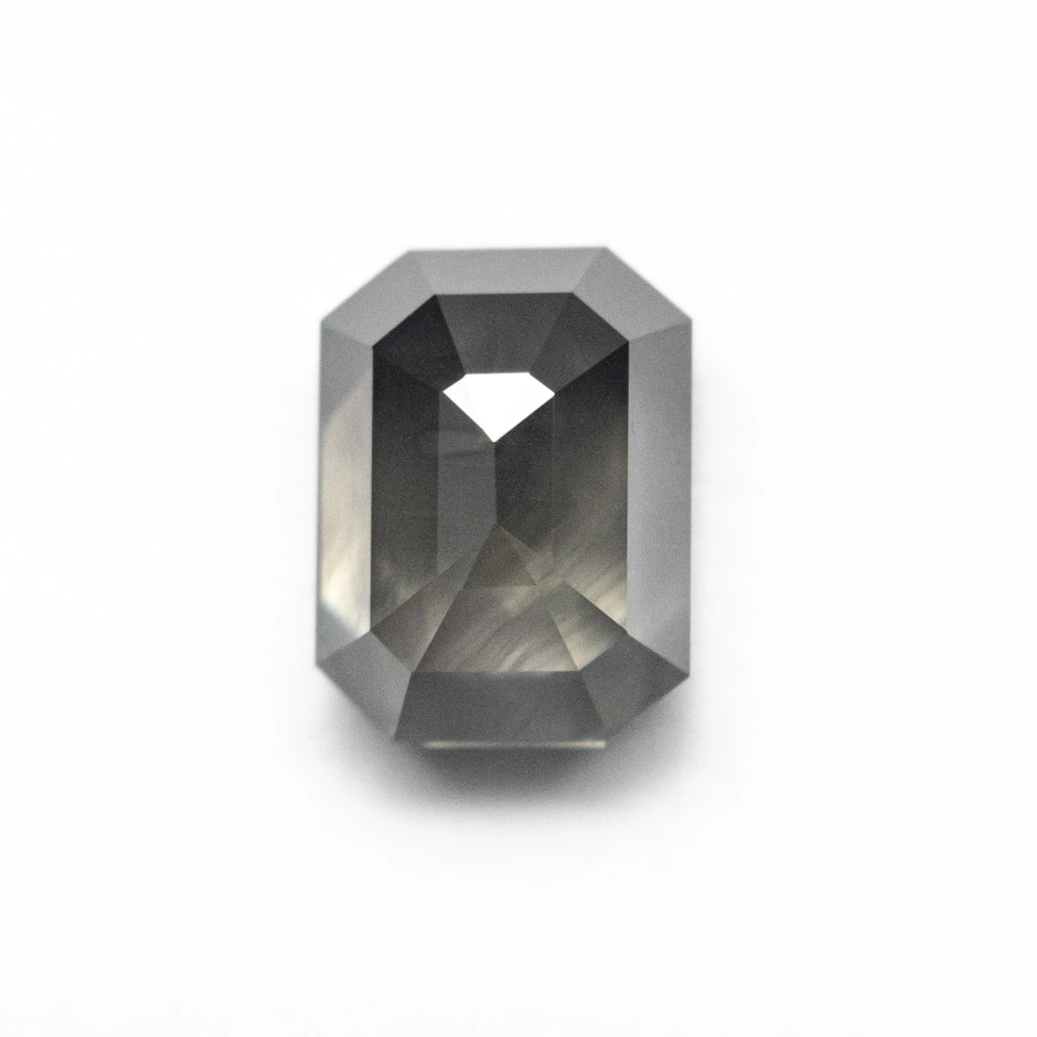 1.41 Carat Smokey Grey Double Cut Emerald Diamond