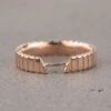 4mm Notched Harper Cuff Wedding Ring, 14k Rose Gold