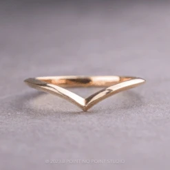 Knife Edge Vivian Wedding Band, 14k Peach Gold