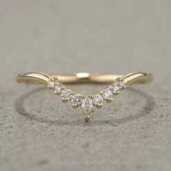 Large Etta Sloping Diamond Contour Band, 14K Yellow Gold