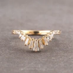 Baguette Diamond Wedding Band, Large Gretchen Setting, 14K Yellow Gold