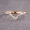 Round And Baguette Diamond V Band, Maeve Setting, 14K Rose Gold
