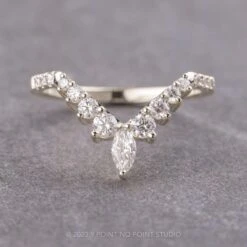 Marquise Diamond Wedding Band, Ella Setting, 14K White Gold