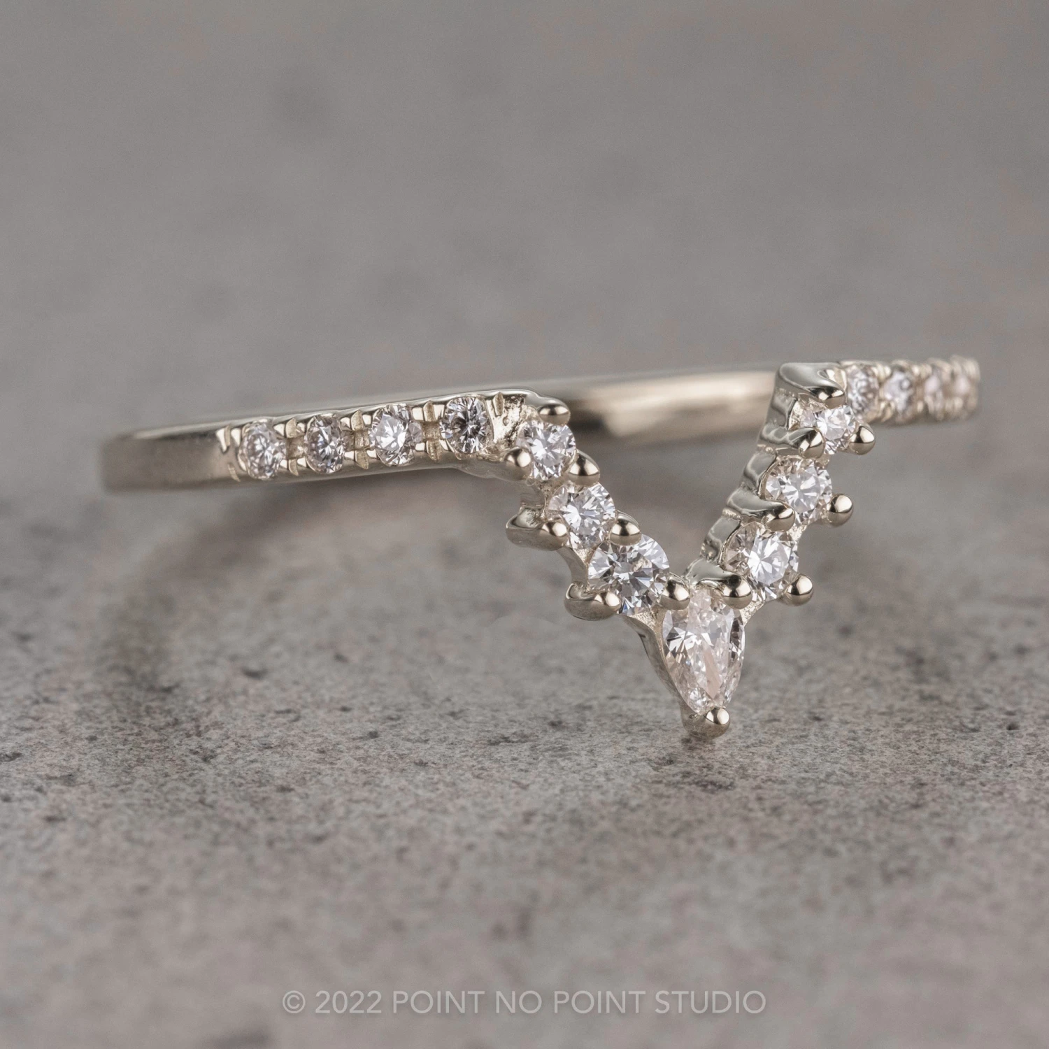 Pear Diamond Contour Band, Medium Emma Setting, Platinum - Image 4