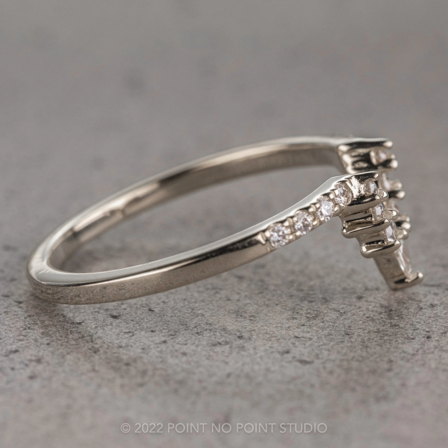 Pear Diamond Contour Band, Medium Emma Setting, Platinum - Image 5