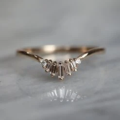 Wren Diamond Wedding Band, 14k Yellow Gold