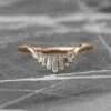 Large Wren White Baguette Diamond Wedding Band, 14K Rose Gold