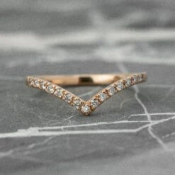 15 White Diamond Vivian Band, 14K Rose Gold