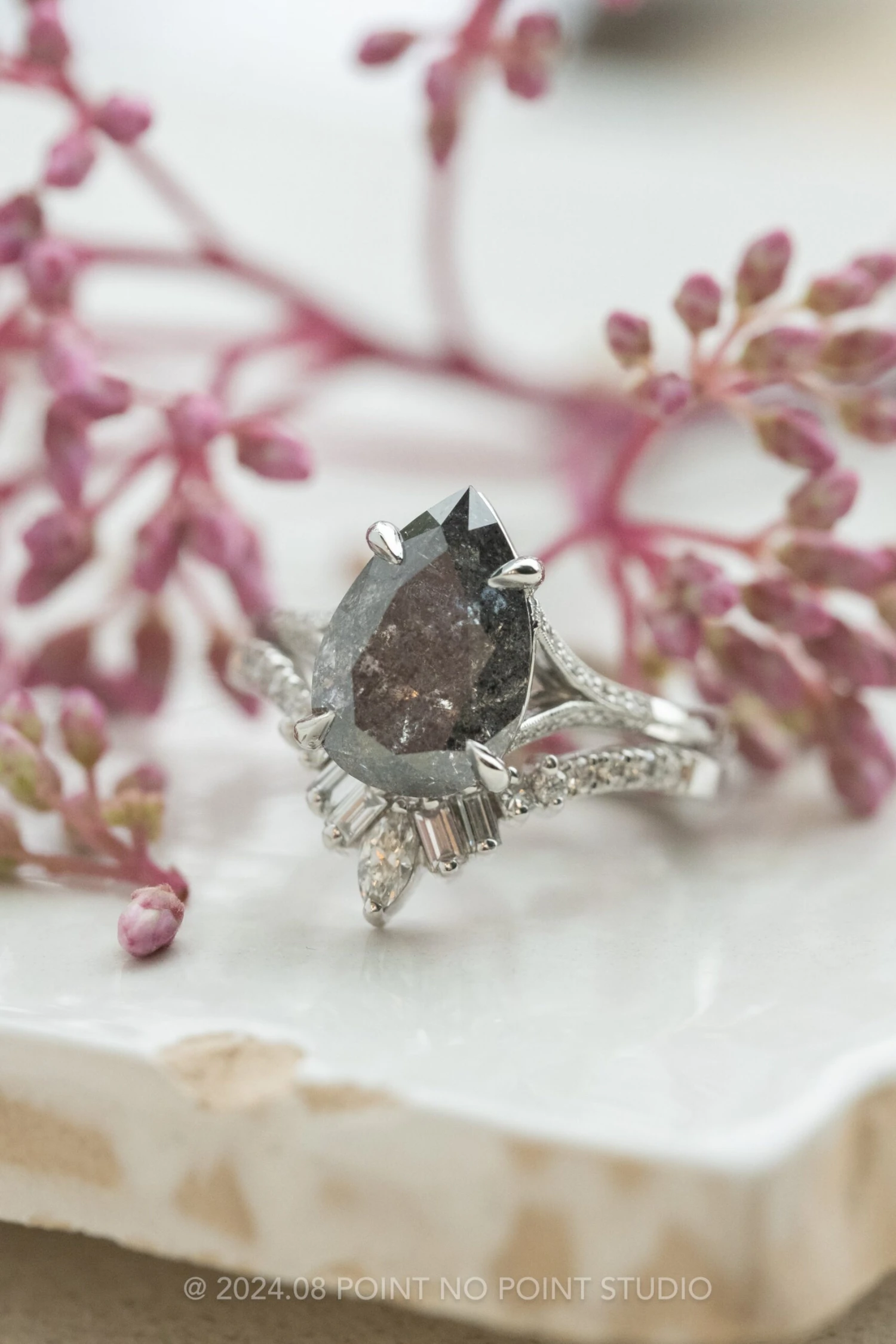 Extra Diamond Wren Wedding Band, 14k White Gold - Image 11