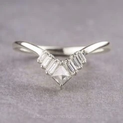 Salt And Pepper Kite Diamond Wedding Band, Violet Setting, Platinum