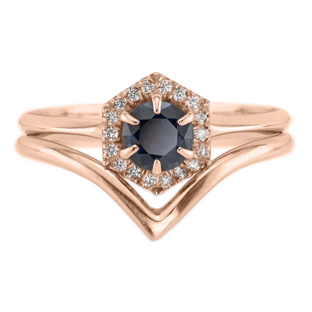 Vivian Wedding Band, 14k Peach Gold - Image 4