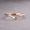 Knife Edge Vivian Wedding Band, 14k Rose Gold