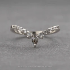 Extra Salt And Pepper Diamond Cassiopeia Wedding Band, 14k White Gold